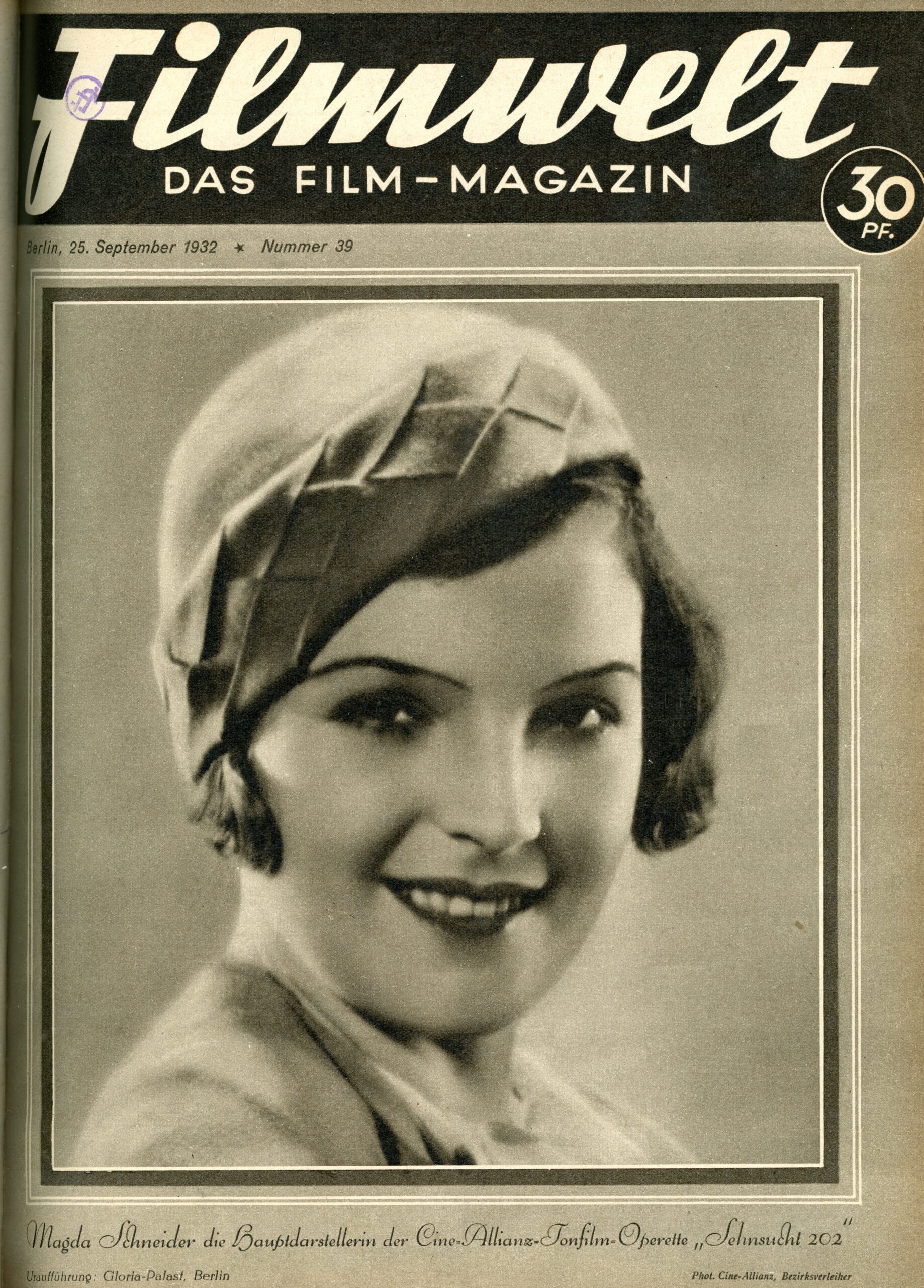 Filmwelt september 1932 Magda schneider